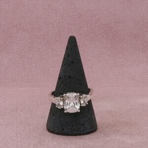 sterling silver elongated cushion-cut cz engagement ring size 11